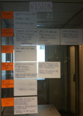 The Vision formula applied... On the wall, with the team, from the beginning to the end of the project